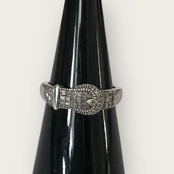 Genuine Diamonds buckle ring size 7 - Picture 3 of 9